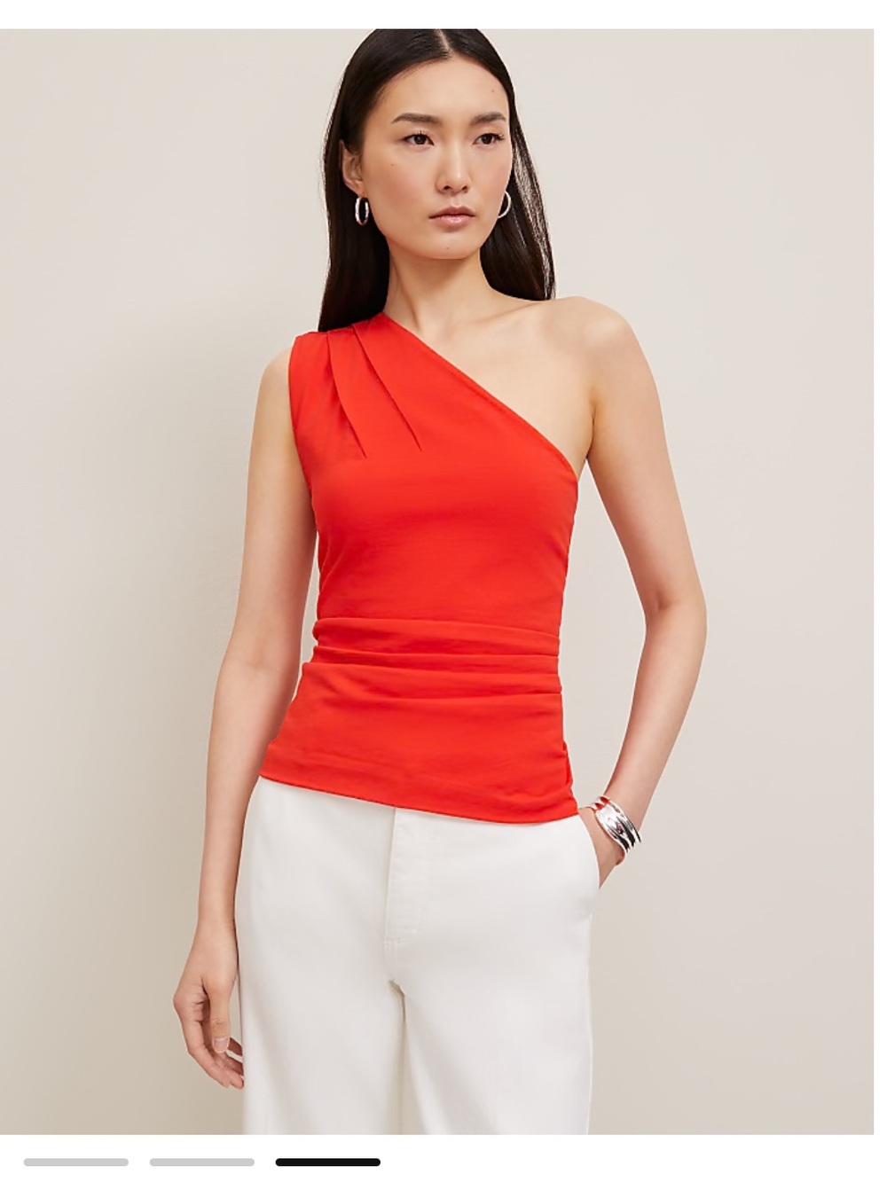NEW Ann Taylor Ruched One-Shoulder Top - Picture 4 of 7